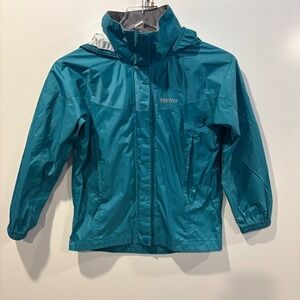 Marmot PreCip Eco Rain Jacket Windbreaker Teal Breathable Womens Size Small‎